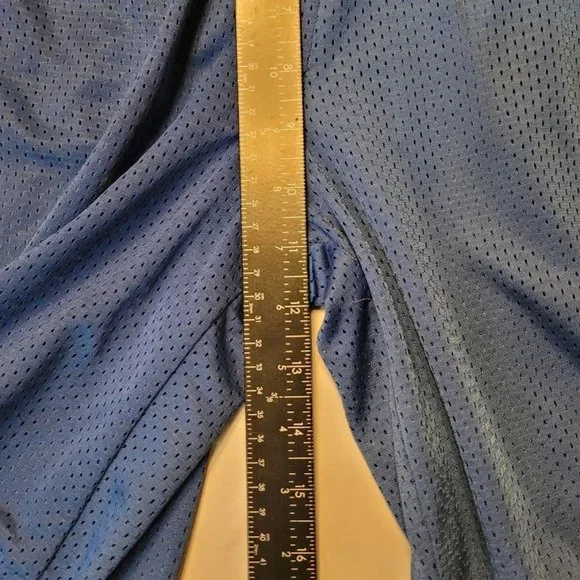 Vintage Starter Blue Mesh Running Sweat Shorts With Pockets Size L 10-12 - Picture 9 of 14